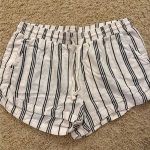 Billabong Black and White Striped High Waist Shorts